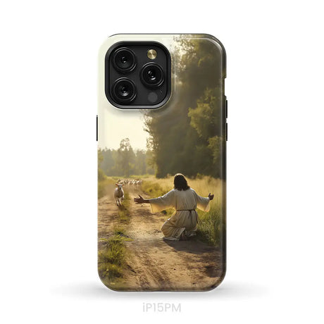 Lamb Runs to Jesus Phone Case iPhone 15 Pro Max / Tough Case