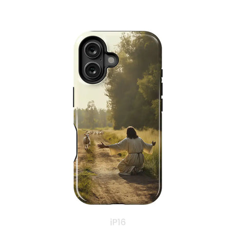 Lamb Runs to Jesus Phone Case iPhone 16 / Tough Case