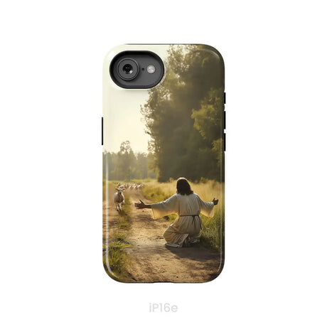 Lamb Runs to Jesus Phone Case iPhone 16e / Tough Case