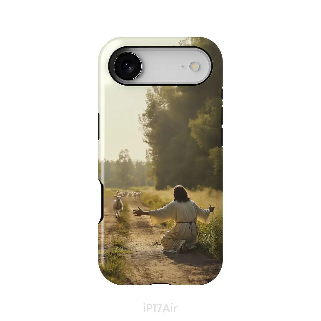Lamb Runs to Jesus Phone Case iPhone 17 Air / Tough Case