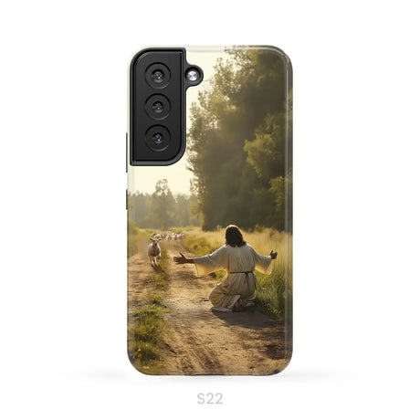 Lamb Runs to Jesus Phone Case Samsung Galaxy S22 / Tough Case