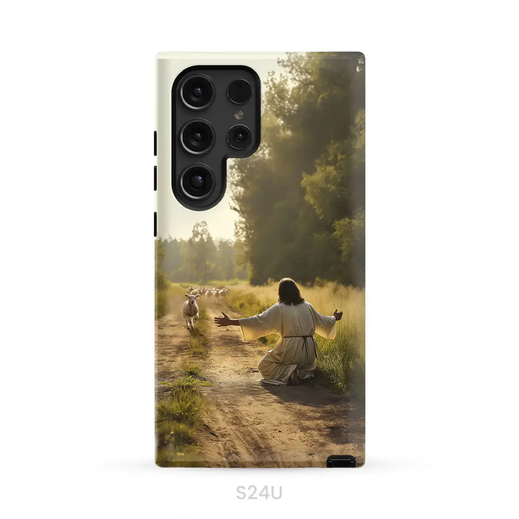 Lamb Runs to Jesus Phone Case Samsung Galaxy S24 Ultra / Tough Case