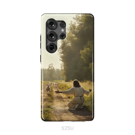 Lamb Runs to Jesus Phone Case Samsung Galaxy S25 Ultra / Tough Case