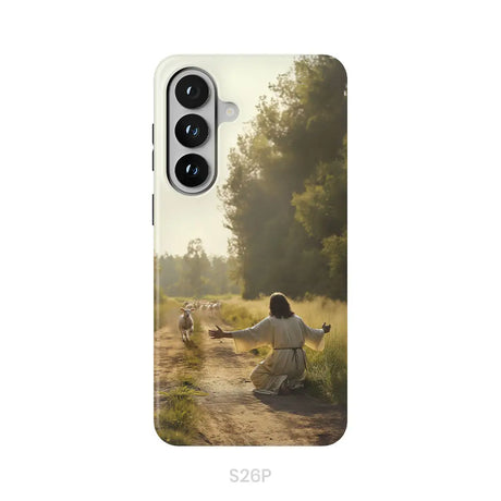 Lamb Runs to Jesus Phone Case Samsung Galaxy S26 Plus / Tough Case