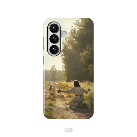 Lamb Runs to Jesus Phone Case Samsung Galaxy S26 / Tough Case