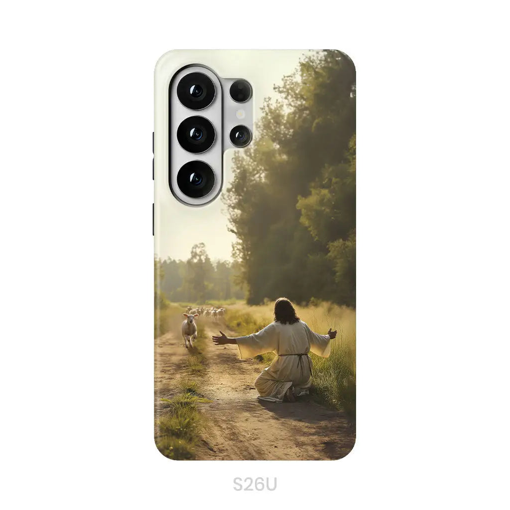 Lamb Runs to Jesus Phone Case Samsung Galaxy S26 Ultra / Tough Case