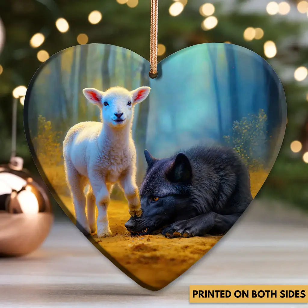 Religious Christmas ornament expressing faith, resilience, and the power of God’s love.