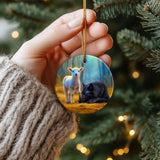 Lamb Stepping on Wolf ornament symbolizing victory of good over evil through Christ.