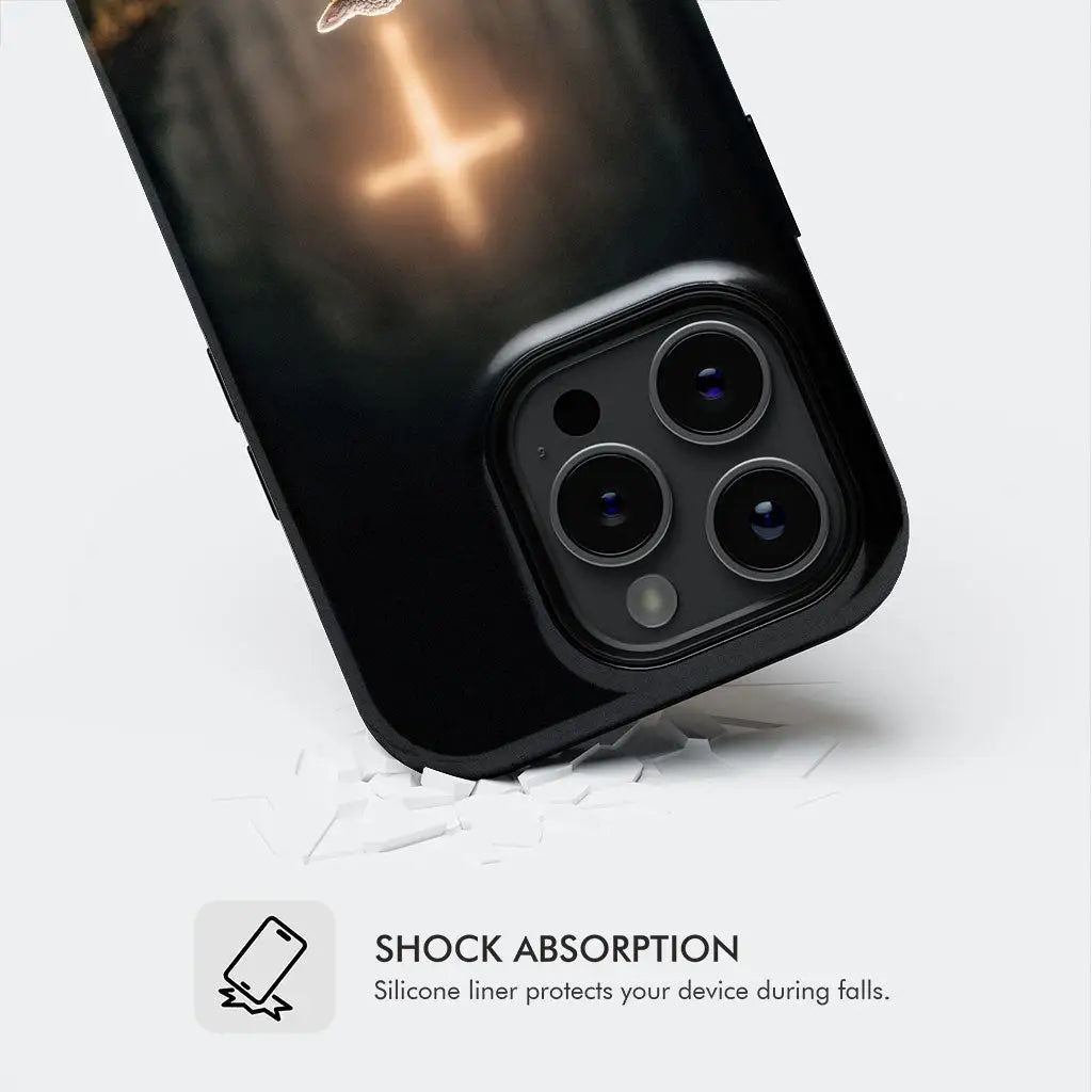 Lamb Walking Toward the Glowing Cross – Christian Phone Case