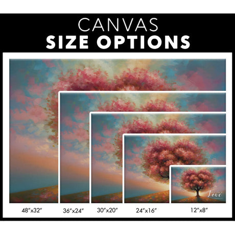 Heart Shape Tree, Let All That You Do Be Done in Love Wall Art Canvas Size Options