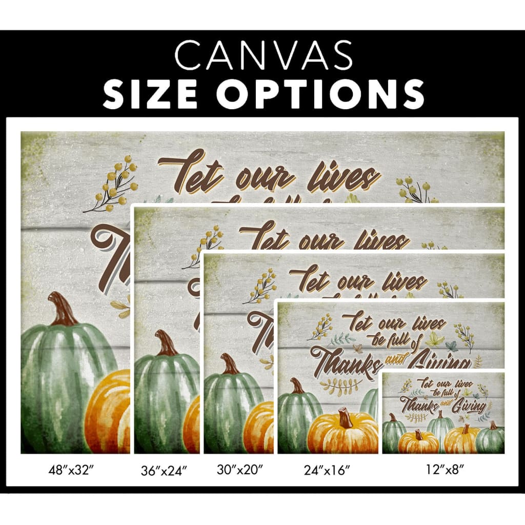Autumn-themed Christian wall decor with &quot;Thanks and Giving,&quot; perfect for creating a warm and thankful atmosphere / canvas size options.