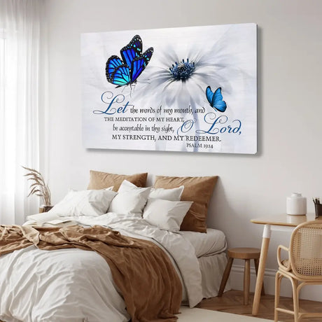Psalm 19:14 Let the words of my mouth and the meditation of my heart canvas wall art