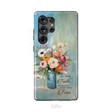 Let Your Faith Be Bigger Than Your Fear Vase of Flowers Phone Case Samsung Galaxy S25 Ultra / Tough Case