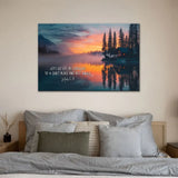 Let’s go to a quiet place canvas, Mark 6:31 wall art for Christian encouragement and peaceful living.