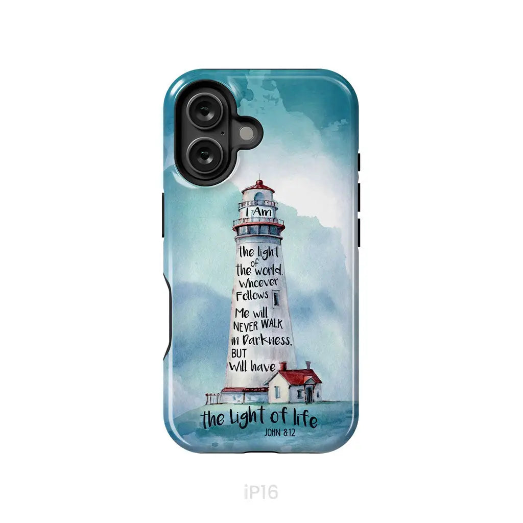 Lighthouse I Am the Light of the World John 8:12 Bible Verse Phone Case iPhone 16 / Tough Case
