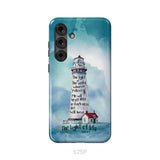 Lighthouse I Am the Light of the World John 8:12 Bible Verse Phone Case Samsung Galaxy S25 Plus / Tough Case