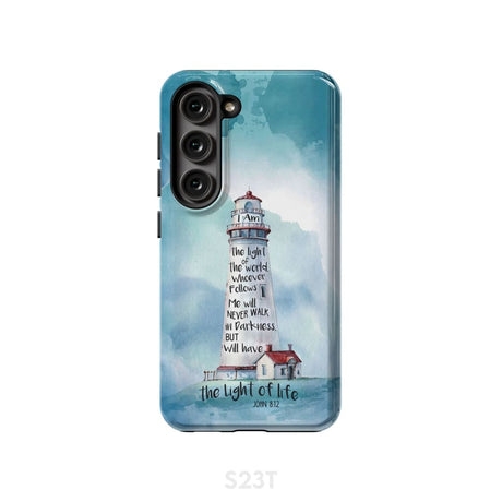 Lighthouse I Am the Light of World John 8:12 Bible Verse Phone Case Samsung Galaxy S23 (Not for FE) / Tough