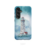 Lighthouse I Am the Light of World John 8:12 Bible Verse Phone Case Samsung Galaxy S24 / Tough