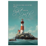 Bible Verse Wall Decor, Psalm 119:105 Thy Word is a Lamp Lighthouse Wall Art Canvas