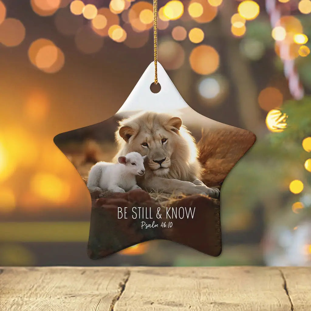 Lion and Lamb Be Still and Know Psalm 46:10 Ornament Star / 1-pack