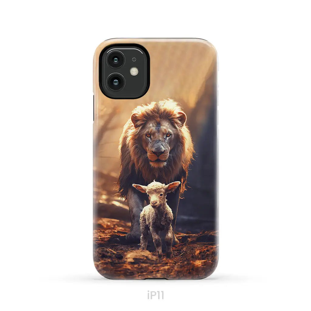 Lion And Lamb In The Forest Phone Case iPhone 11 / Tough Case