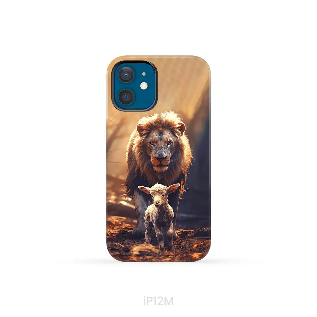 Lion And Lamb In The Forest Phone Case iPhone 12 Mini / Tough Case