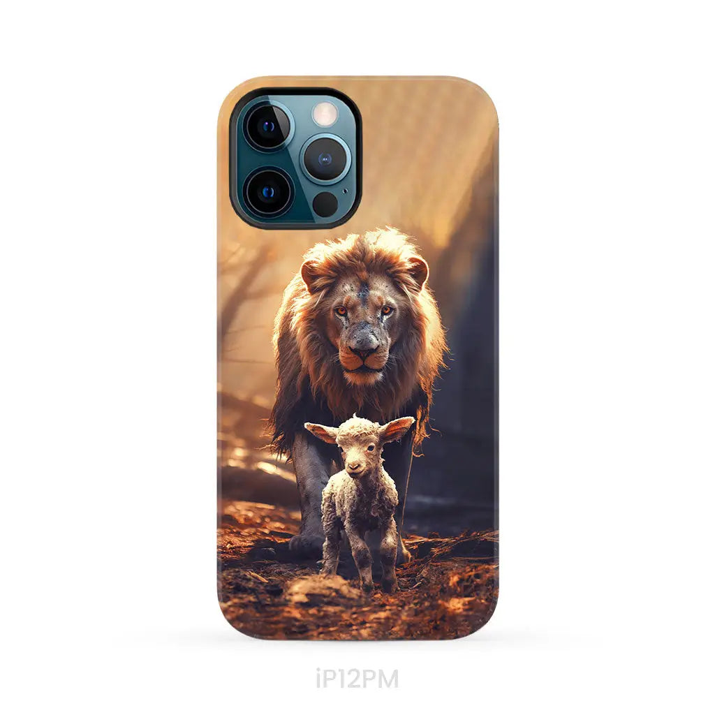 Lion And Lamb In The Forest Phone Case iPhone 12 Pro Max / Tough Case