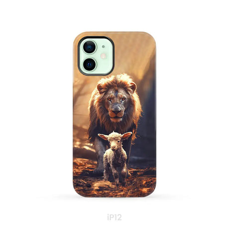 Lion And Lamb In The Forest Phone Case iPhone 12 / Tough Case