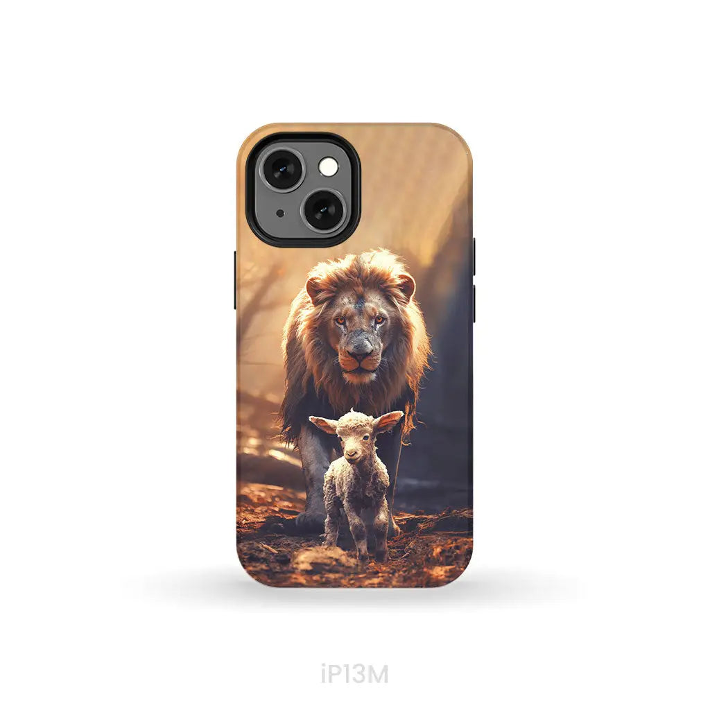 Lion And Lamb In The Forest Phone Case iPhone 13 Mini / Tough Case