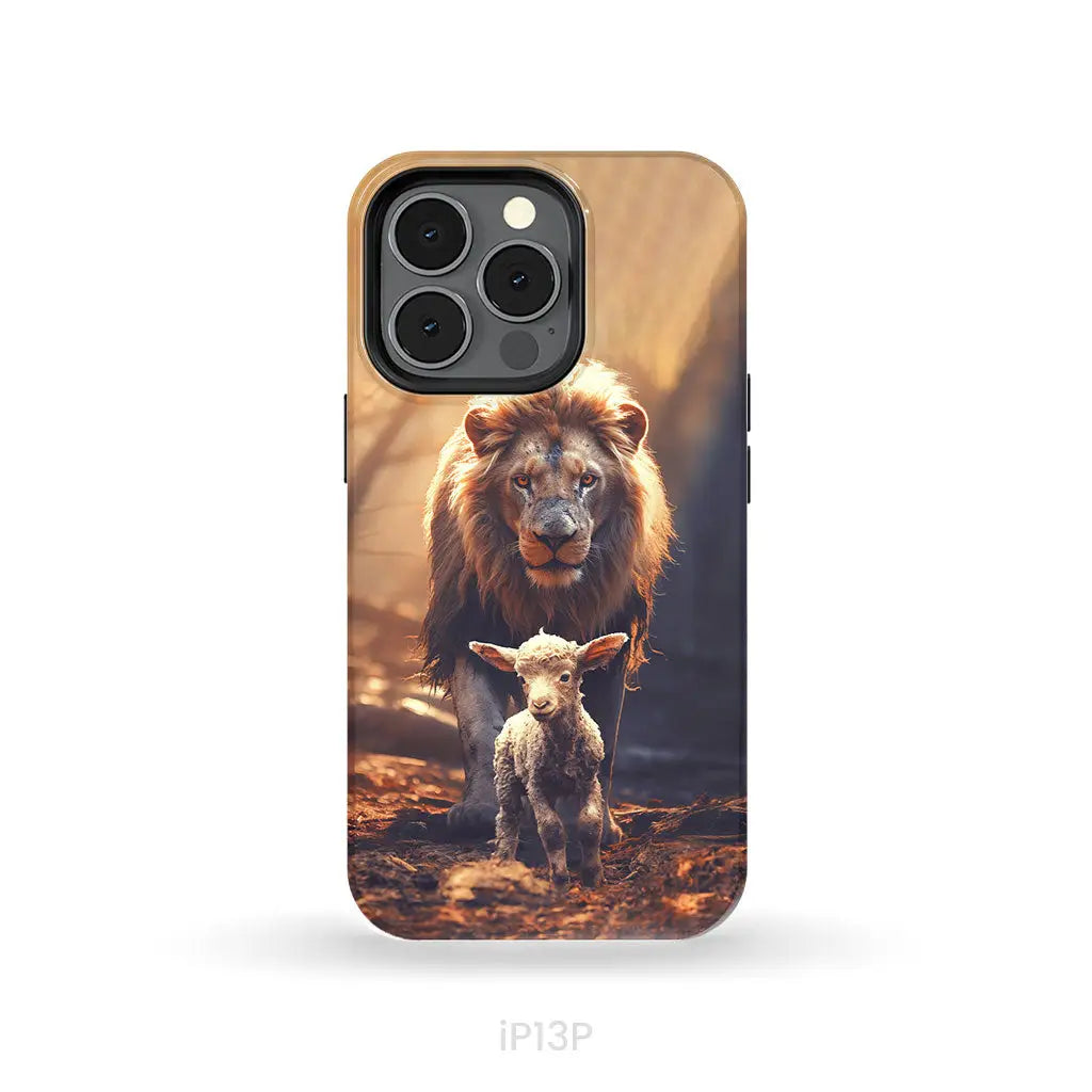 Lion And Lamb In The Forest Phone Case iPhone 13 Pro / Tough Case