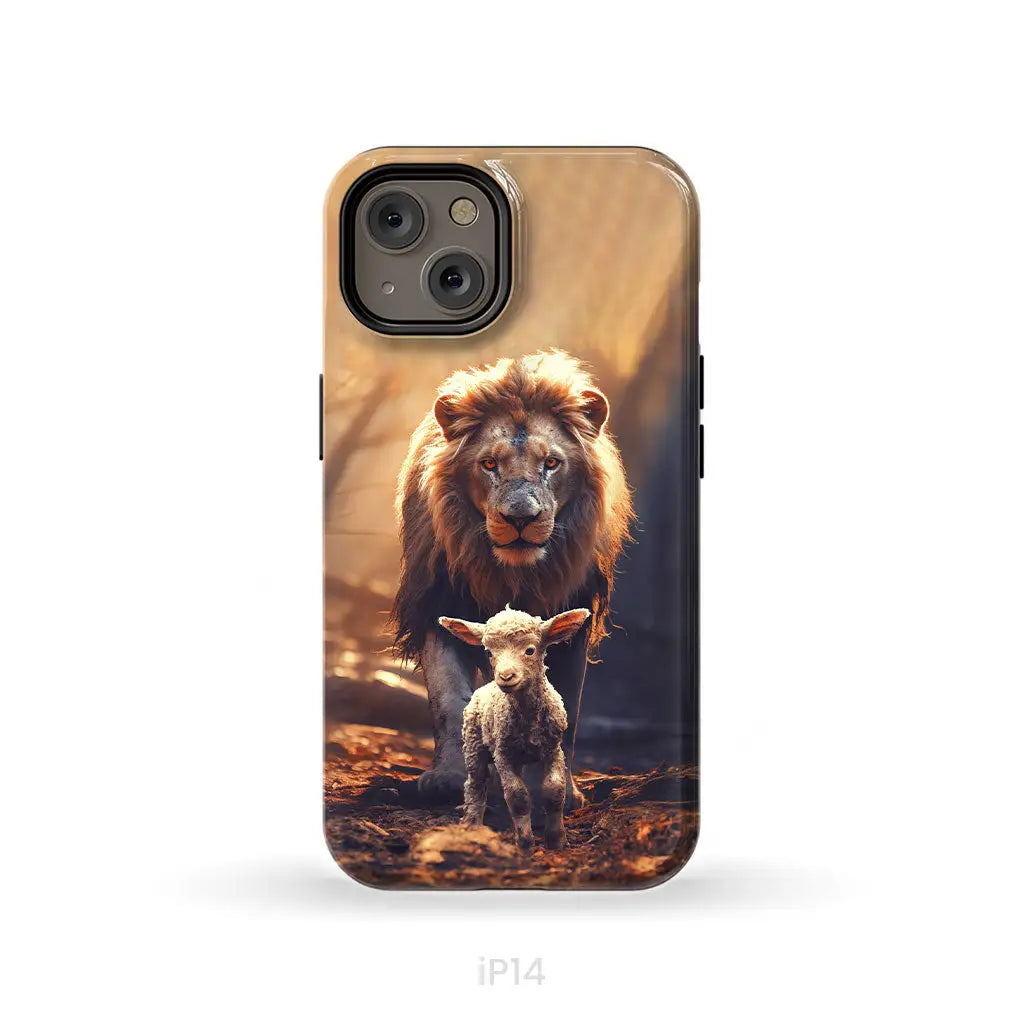 Lion And Lamb In The Forest Phone Case iPhone 14 / Tough Case