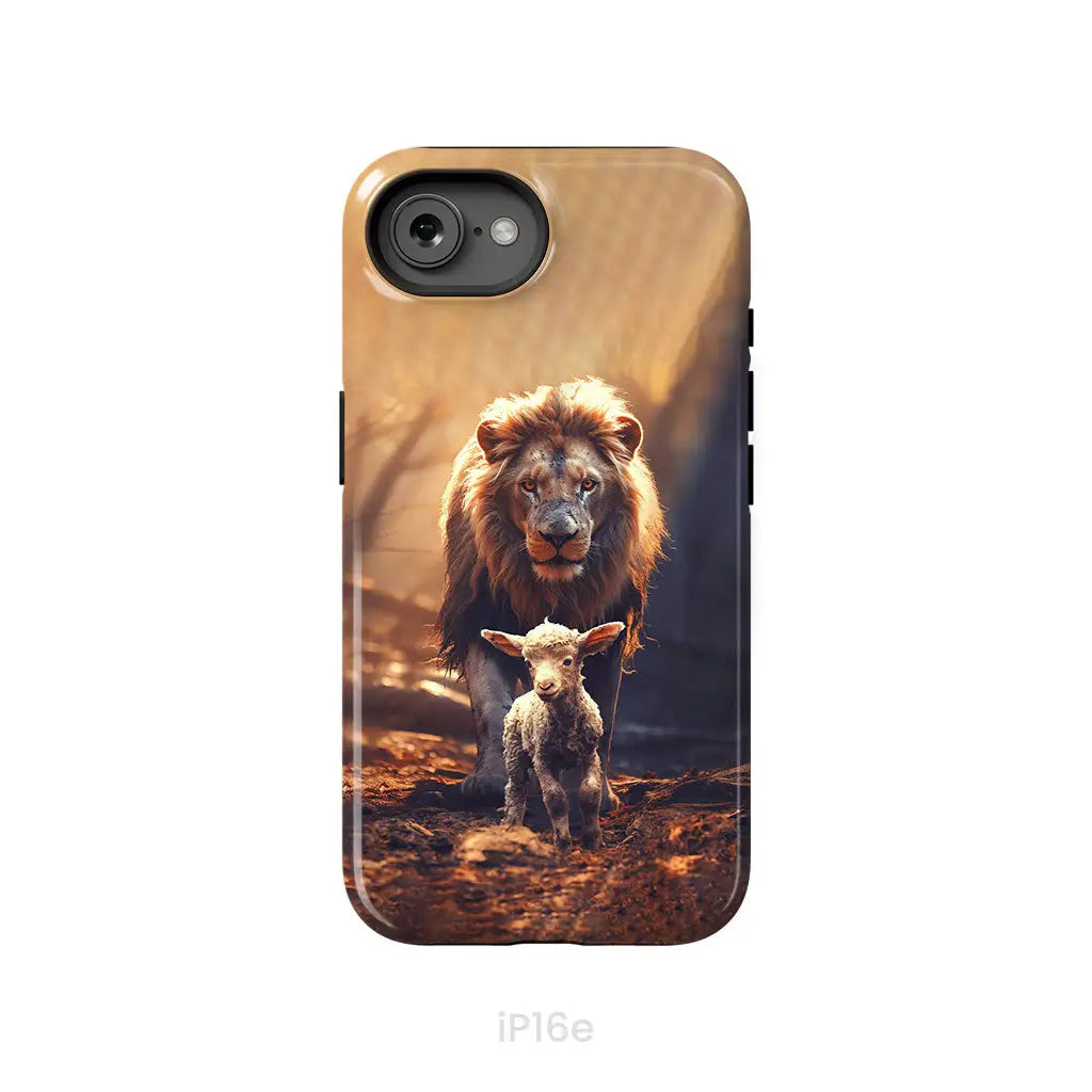 Lion And Lamb In The Forest Phone Case iPhone 16e / Tough Case