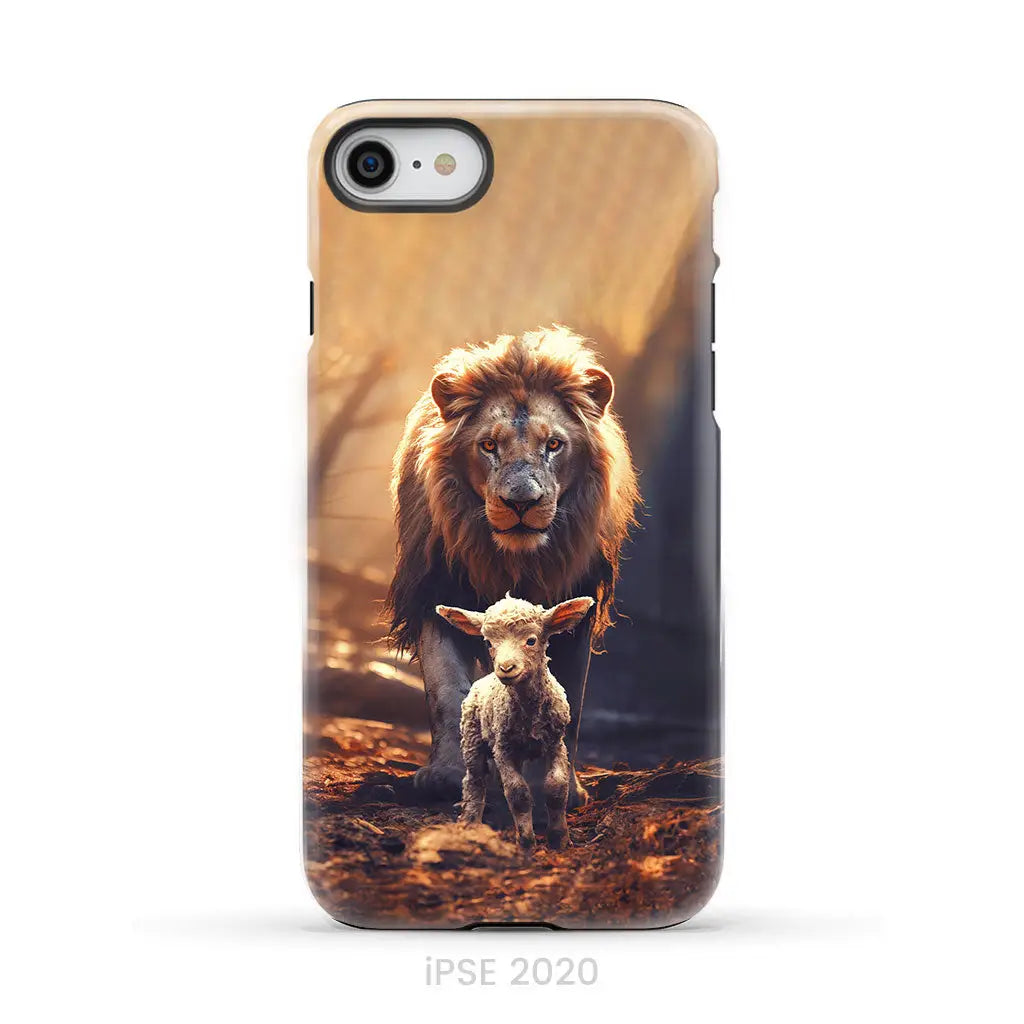 Lion And Lamb In The Forest Phone Case iPhone SE 2020 / Tough Case