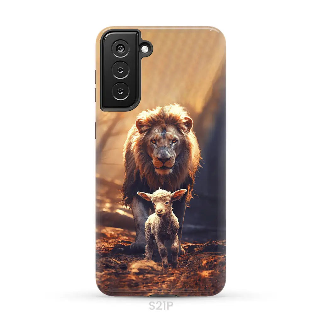 Lion And Lamb In The Forest Phone Case Samsung Galaxy S21 Plus / Tough Case