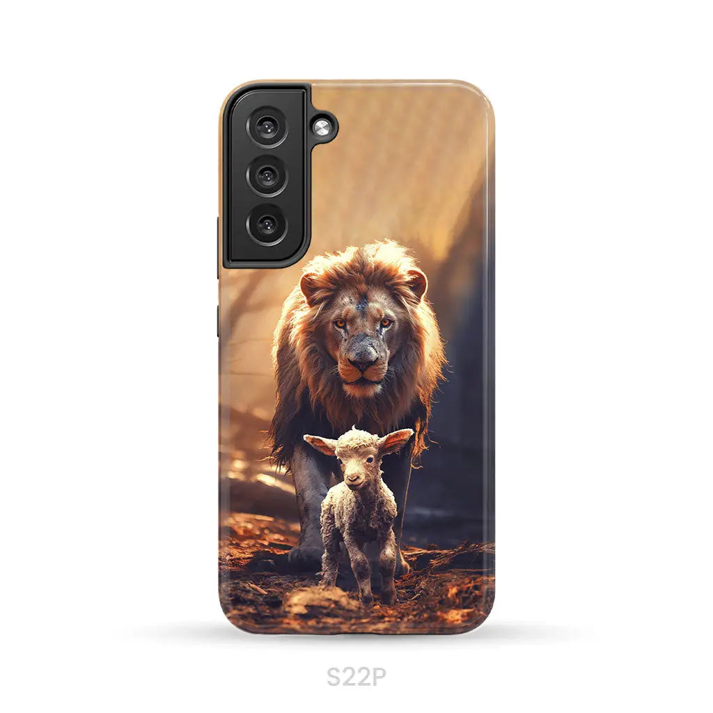 Lion And Lamb In The Forest Phone Case Samsung Galaxy S22 Plus / Tough Case