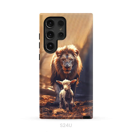 Lion And Lamb In The Forest Phone Case Samsung Galaxy S22 Ultra / Tough Case