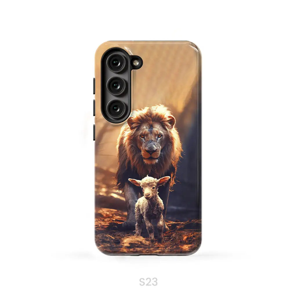 Lion And Lamb In The Forest Phone Case Samsung Galaxy S23 (Not for S23 FE) / Tough Case