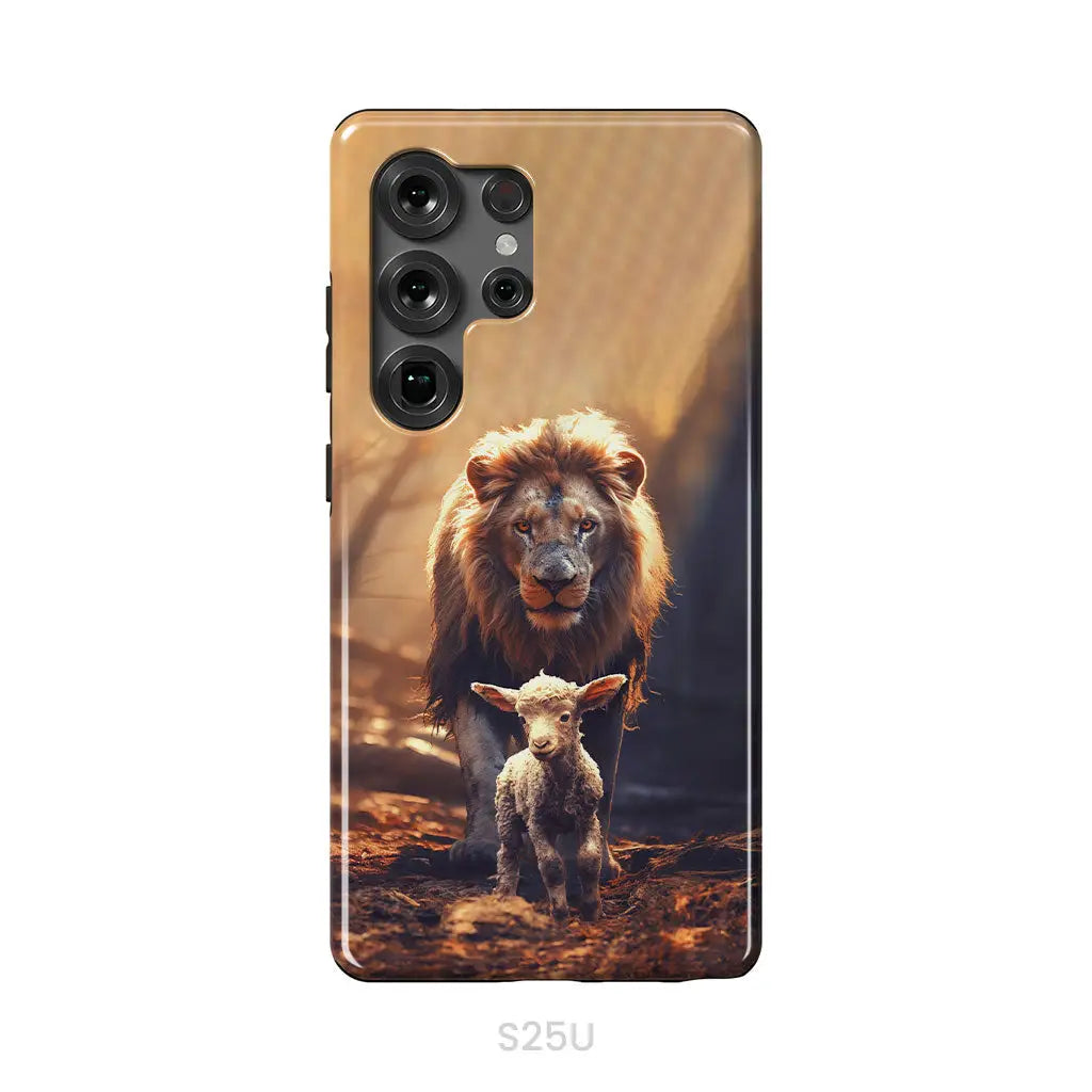 Lion And Lamb In The Forest Phone Case Samsung Galaxy S25 Ultra / Tough Case