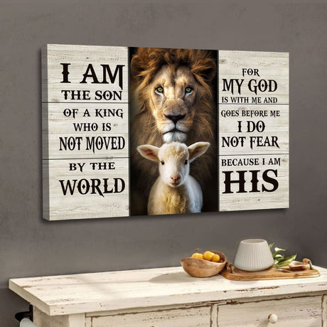Lion and the Lamb, I Am the Son of a King, Christian Wall Art Canvas