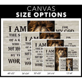 Lion and Lamb: I Am the Son of a King wall art canvas size options