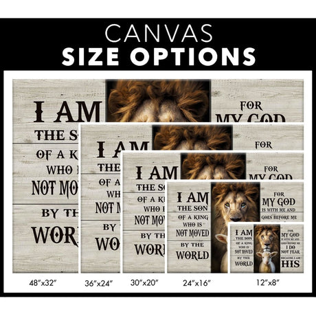 Lion and Lamb: I Am the Son of a King wall art canvas size options