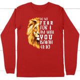 lion do not fear for I am with you long sleeve shirt Red / S