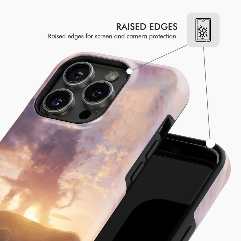 Lion of Judah above the empty tomb He is risen phone case Christian Easter cases