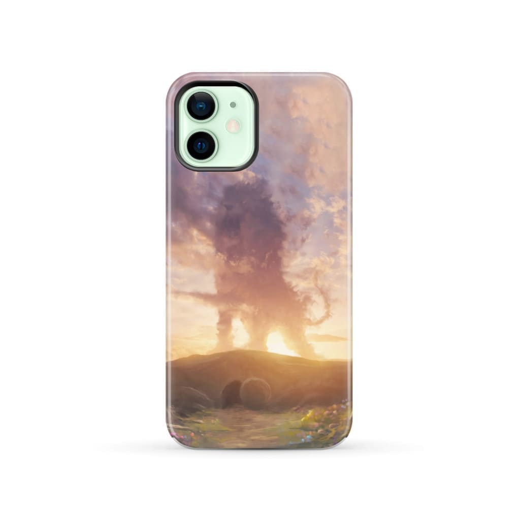 Lion of Judah above the empty tomb He is risen phone case Christian Easter cases iPhone 12 / Tough