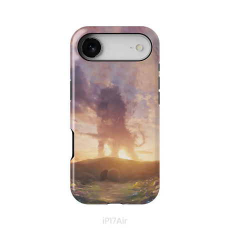 Lion of Judah above the empty tomb He is risen phone case Christian Easter phone cases iPhone 17 Air / Tough Case