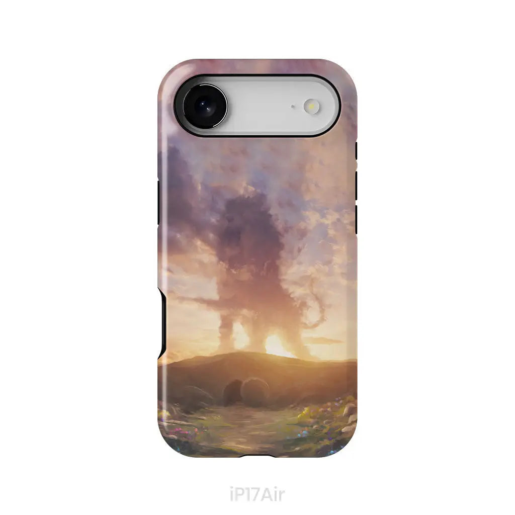 Lion of Judah above the empty tomb He is risen phone case Christian Easter phone cases iPhone 17 Air / Tough Case