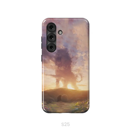 Lion of Judah above the empty tomb He is risen phone case Christian Easter phone cases Samsung Galaxy S25 / Tough Case