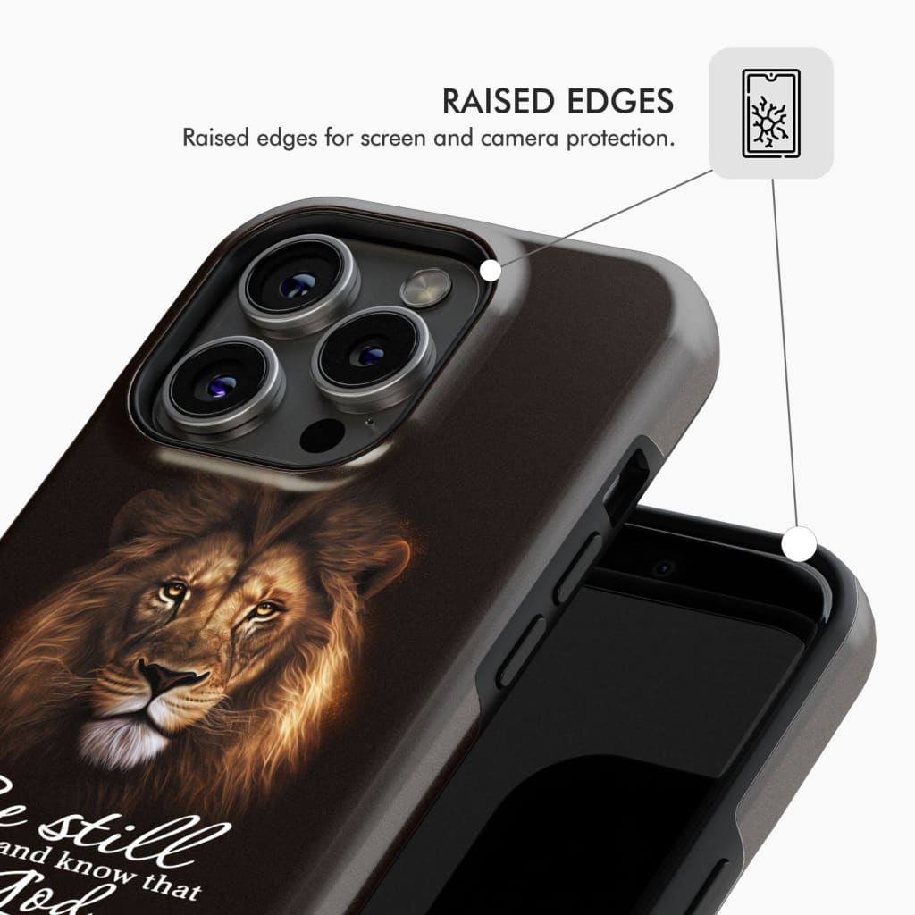 Lion of Judah Be still and know that I am God phone case Bible verse cases