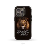 Lion of Judah Be still and know that I am God phone case Bible verse phone cases iPhone 14 Pro / Tough Case
