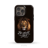 Lion of Judah Be still and know that I am God phone case Bible verse phone cases iPhone 14 Pro Max / Tough Case